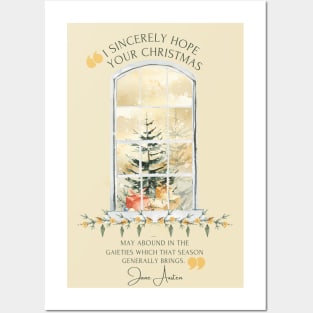 Jane Austen Christmas quote from Pride and Prejudice Posters and Art